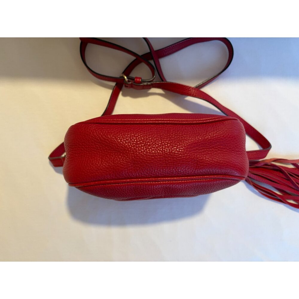 Gucci Soho Disco Bag Red Leather Crossbody w/ Tassel & Dust Bag - Picture 5 of 13
